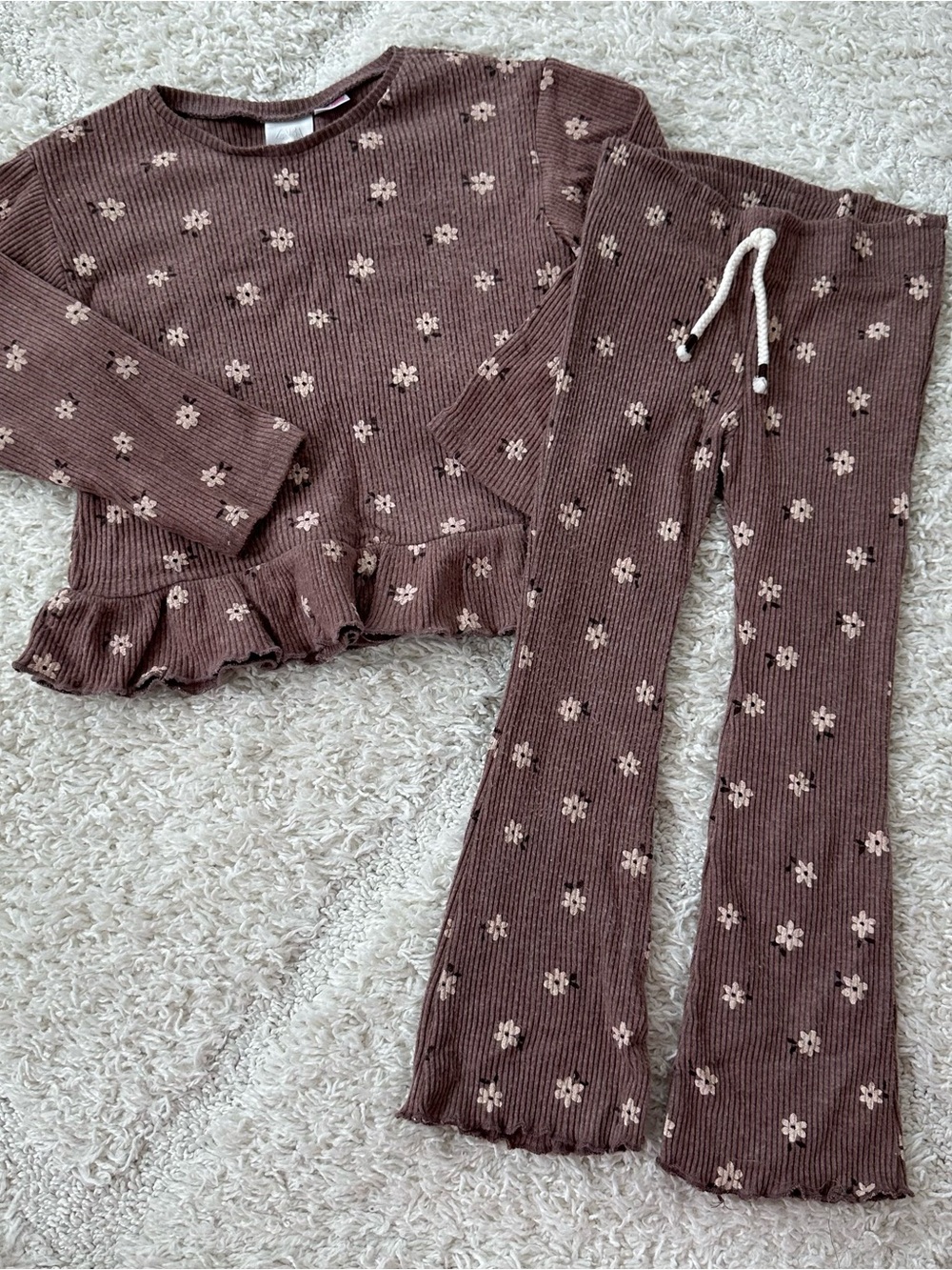 Zara Soft Ribbed Floral Set